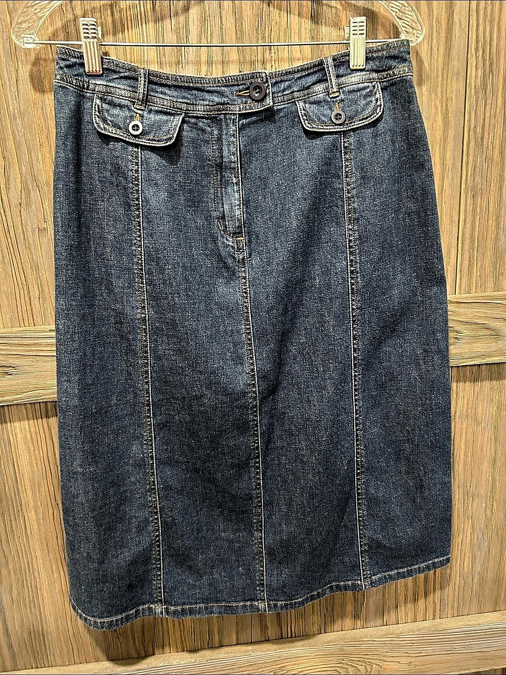 Denim & Co. Women's Denim Midi Skirt Size 8